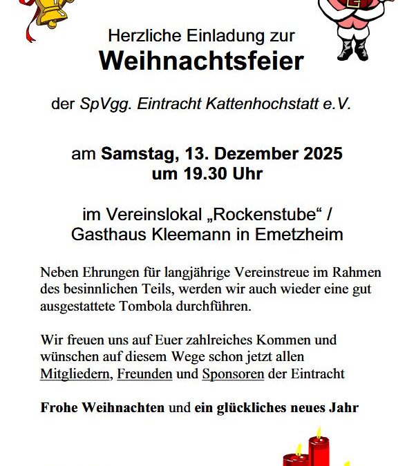 Einladung zur Weihnachtsfeier!
