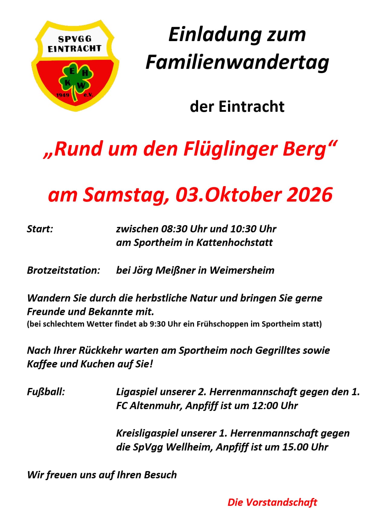 Eintracht Wandertag!